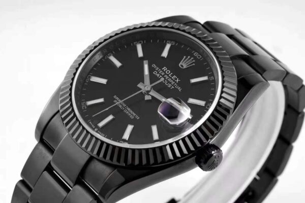 Datejust 41 Black Dial with Stick Markers in PVD Black - Image 5
