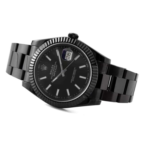 Datejust 41 Black Dial with Stick Markers in PVD Black - Image 3