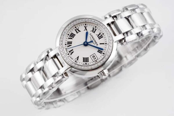 Primaluna White Dial with Roman Markers and Diamond Bezel - Image 3