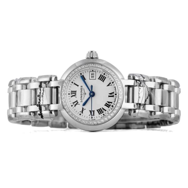 Primaluna White Dial with Roman Markers and Diamond Bezel - Image 5