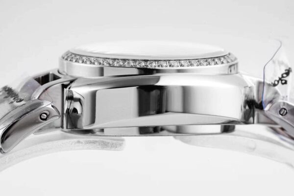 Primaluna MOP White Dial with Diamond Markers and Diamond Bezel - Image 8