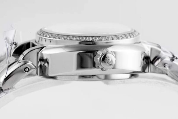 Primaluna MOP White Dial with Diamond Markers and Diamond Bezel - Image 9