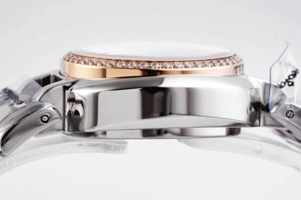 Primaluna MOP White Dial with Diamond Markers and Diamond Bezel in Rose Gold - Image 8