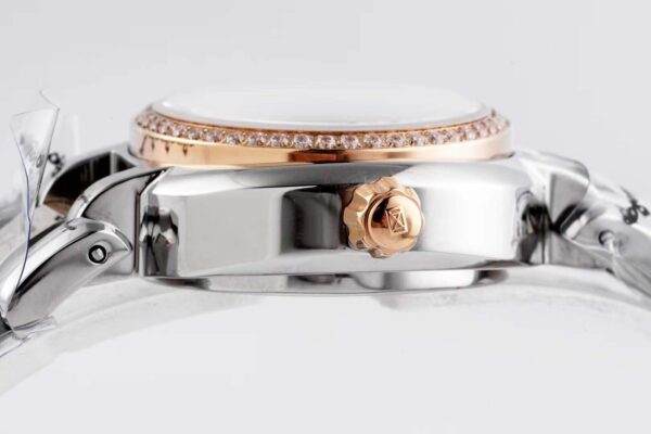 Primaluna MOP White Dial with Diamond Markers and Diamond Bezel in Rose Gold - Image 9