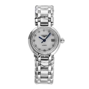 Primaluna MOP White Dial with Diamond Markers and Diamond Bezel