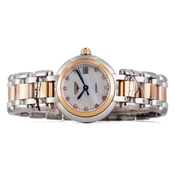Primaluna MOP White Dial with Diamond Markers in Rose Gold - Image 4