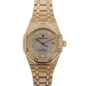 Royal Oak 41mm 15402OR Full Diamond Paved In Pink Gold on Bracelet