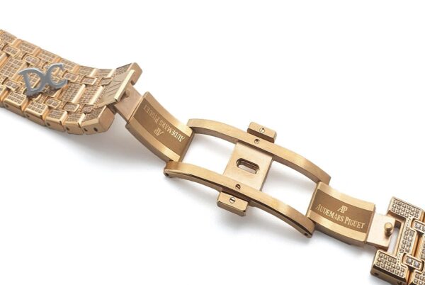Royal Oak 41mm 15402OR Full Diamond Paved In Pink Gold on Bracelet - Image 5