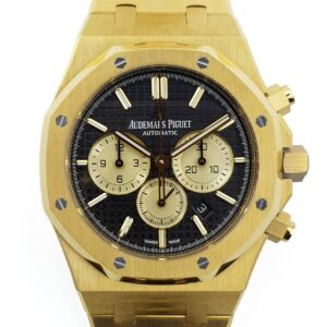 Royal Oak Self-Winding Chronograph Black/Gold Dial in Yellow Gold