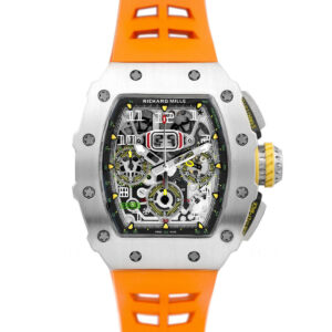RM 011-03 Automatic Flyback Chronograph in Titanium on Orange Rubber