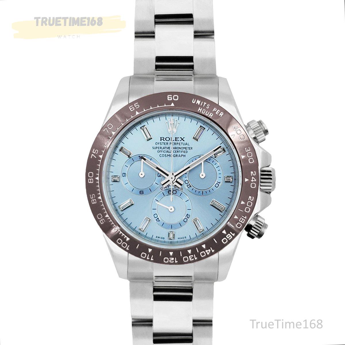 Daytona 116506 Platinum Ice Blue Dial with Diamond Markers