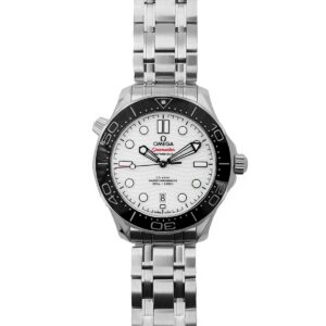 Seamaster Diver 300M Omega Co-Axial Master Chronometer 42mm White Dial with Black Bezel