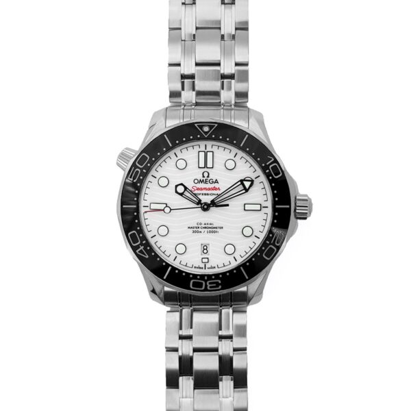 Seamaster Diver 300M Omega Co-Axial Master Chronometer 42mm White Dial with Black Bezel
