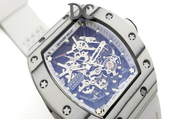 RM 035-02 Black Toro Americas in NTPT Carbon on White Rubber Strap - Image 3