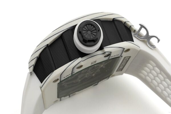 RM 035-02 Black Toro Americas in NTPT Carbon on White Rubber Strap - Image 7
