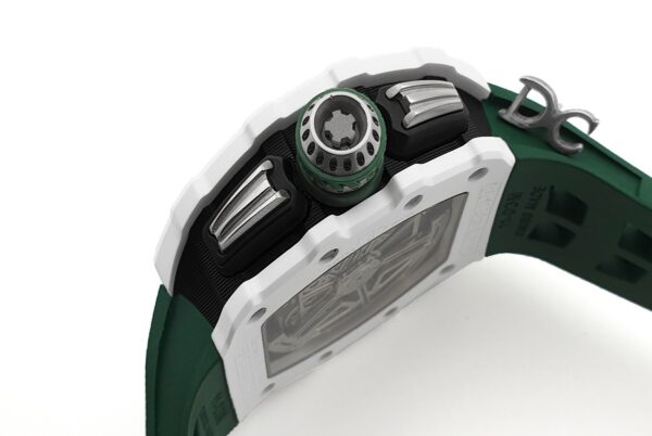 RM 011-02 Le Mans Classic Chronograph in Green on Green Rubber Strap - Image 9