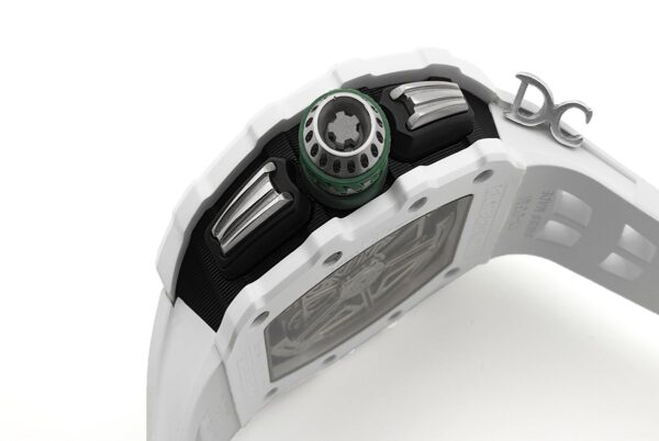 RM 011-02 Le Mans Classic Chronograph in Green on White Rubber Strap - Image 9