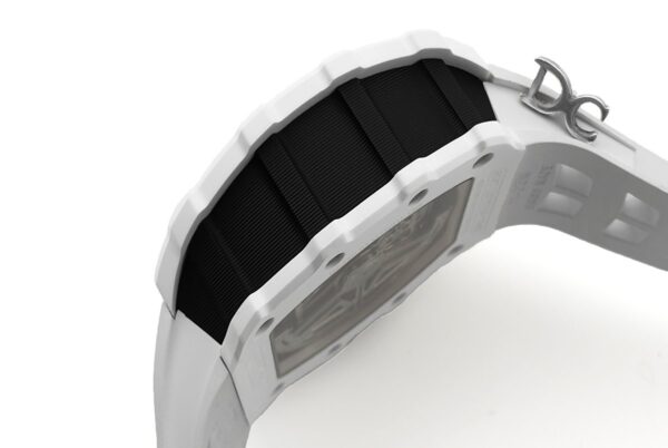 RM 011 Saint Tropez Polo Club White ATZ Ceramic and Titanium on White Rubber Strap - Image 9