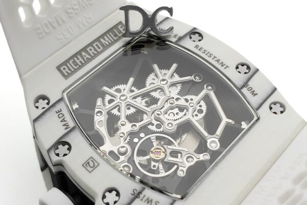 RM 035-02 Black Toro Americas in NTPT Carbon on White Rubber Strap - Image 5