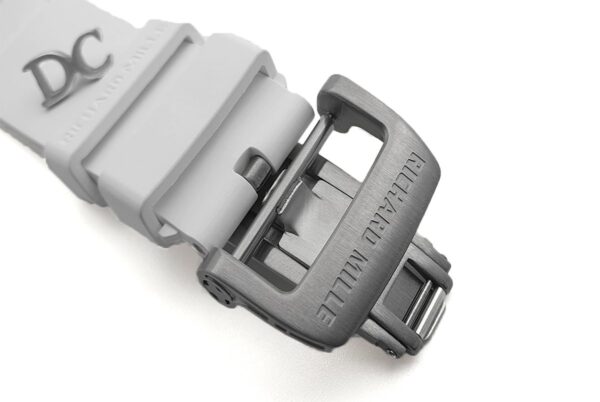 RM 011 Saint Tropez Polo Club White ATZ Ceramic and Titanium on White Rubber Strap - Image 7