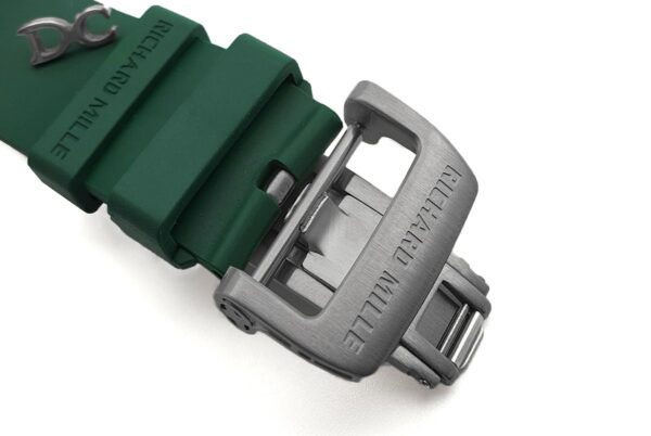 RM 011-02 Le Mans Classic Chronograph in Green on Green Rubber Strap - Image 6