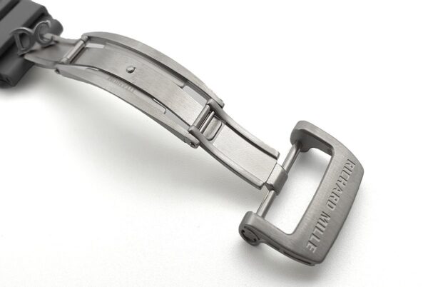 RM 011 Saint Tropez Polo Club White ATZ Ceramic and Titanium on Grey Rubber Strap - Image 5