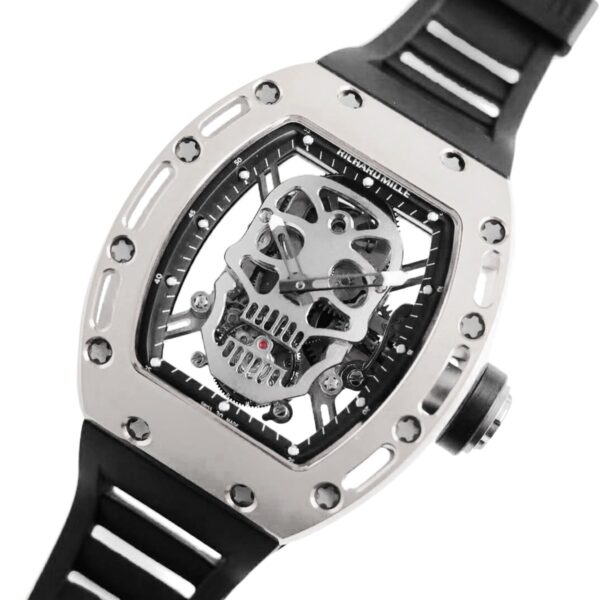 RM 052-01 Tourbillon Skull in Titanium on Black Rubber Strap - Image 2