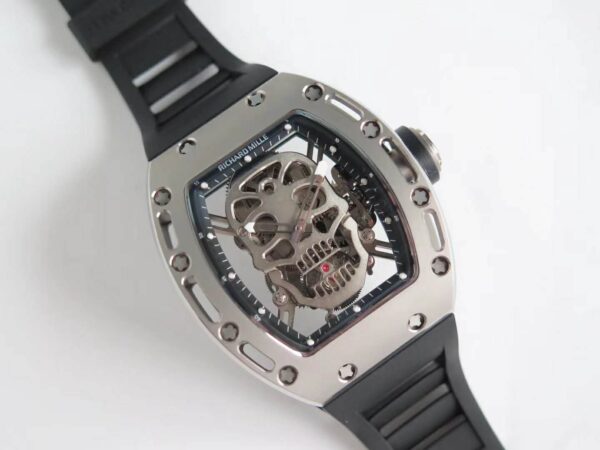 RM 052-01 Tourbillon Skull in Titanium on Black Rubber Strap - Image 5