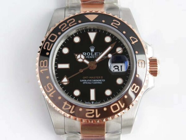 GMT Master II 126715 CHNR “Rootbeer” in Rose Gold and Steel - Image 2