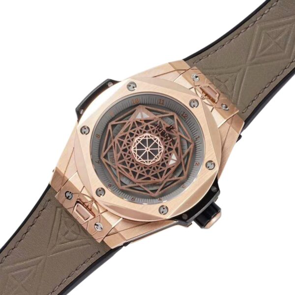 Big Bang Unico Sang Bleu in Rose Gold on Brown Leather Strap - Image 2