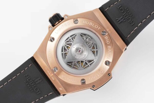 Big Bang Unico Sang Bleu in Rose Gold on Brown Leather Strap - Image 6