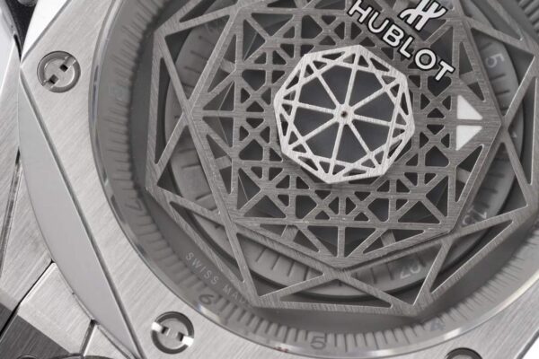 Big Bang Unico Sang Bleu in Steel on Brown Leather Strap - Image 4