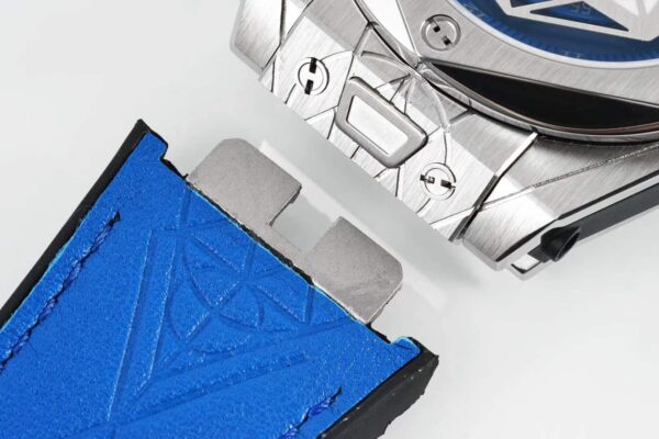 Big Bang Unico Sang Bleu in Steel on Blue Leather Strap - Image 6