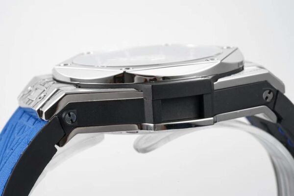 Big Bang Unico Sang Bleu in Steel on Blue Leather Strap - Image 8
