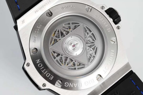 Big Bang Unico Sang Bleu in Steel on Blue Leather Strap - Image 7