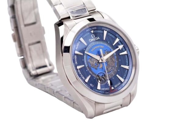 Seamaster Aqua Terra Worldtimer Master Chrononometer Blue Dial on Bracelet - Image 6