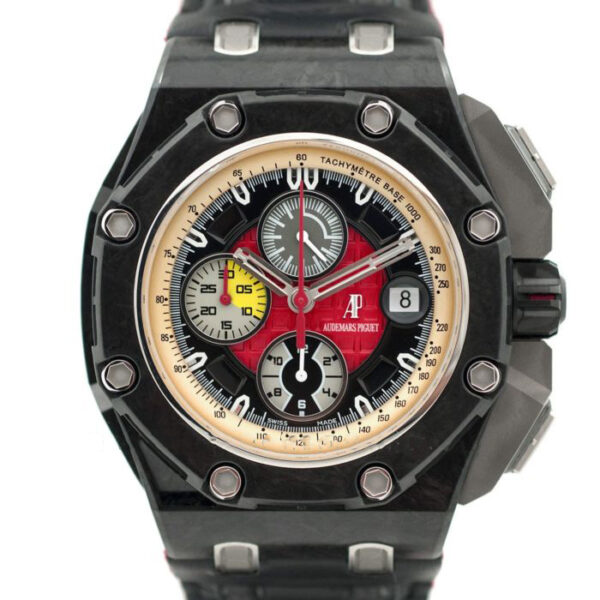 Royal Oak Offshore 26290IO 44mm Ceramic JF Black/Red Dial on Black Leather Strap A3126 - Image 2