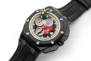 Royal Oak Offshore 26290IO 44mm Ceramic JF Black/Red Dial on Black Leather Strap A3126