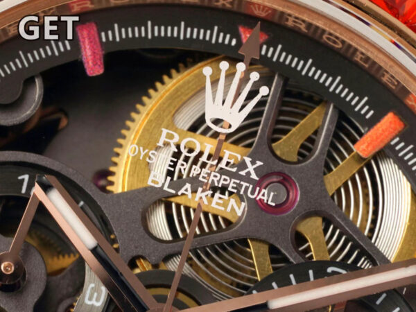 Blaken Daytona Skeleton Dial with Rainbow Diamond Bezel in Rose Gold - Image 4
