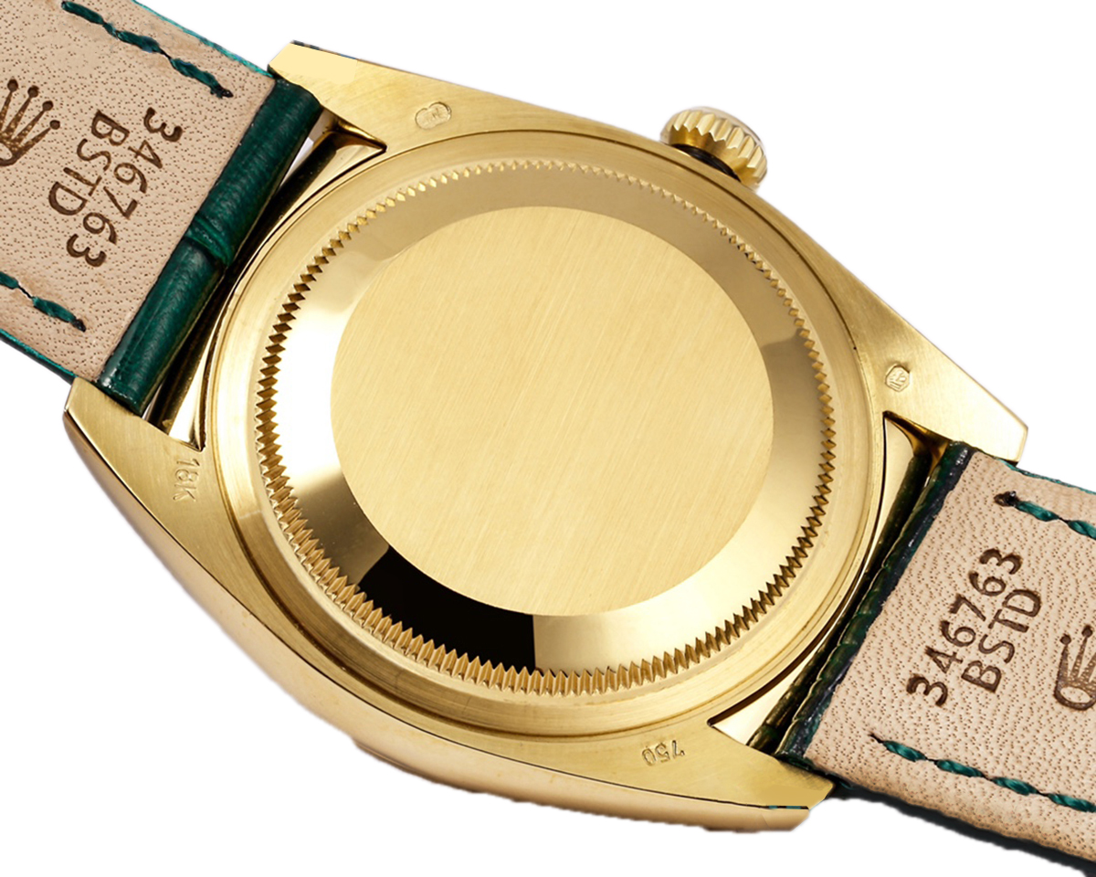 Day-Date 40 Green Dial in Yellow Gold on Leather Strap - Image 7