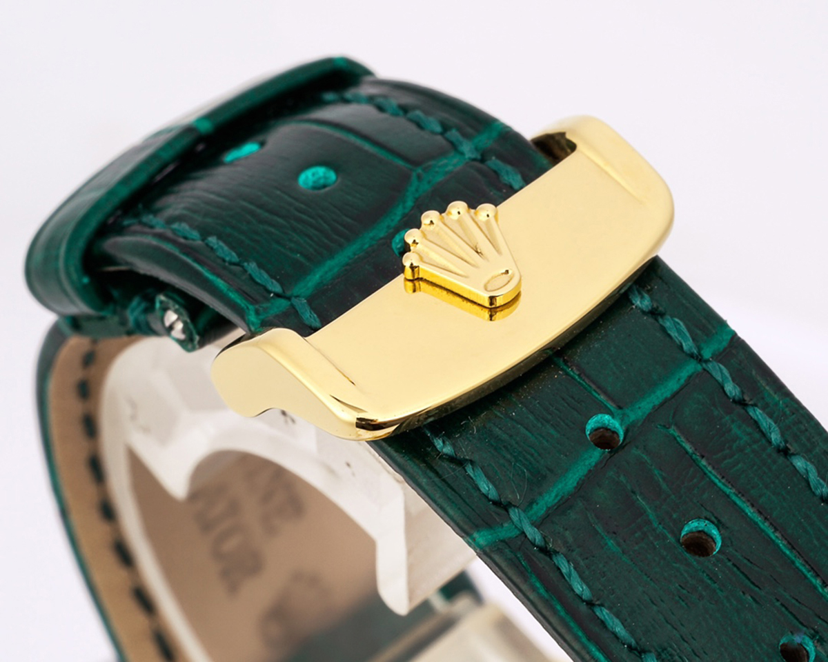 Day-Date 40 Green Dial in Yellow Gold on Leather Strap - Image 9