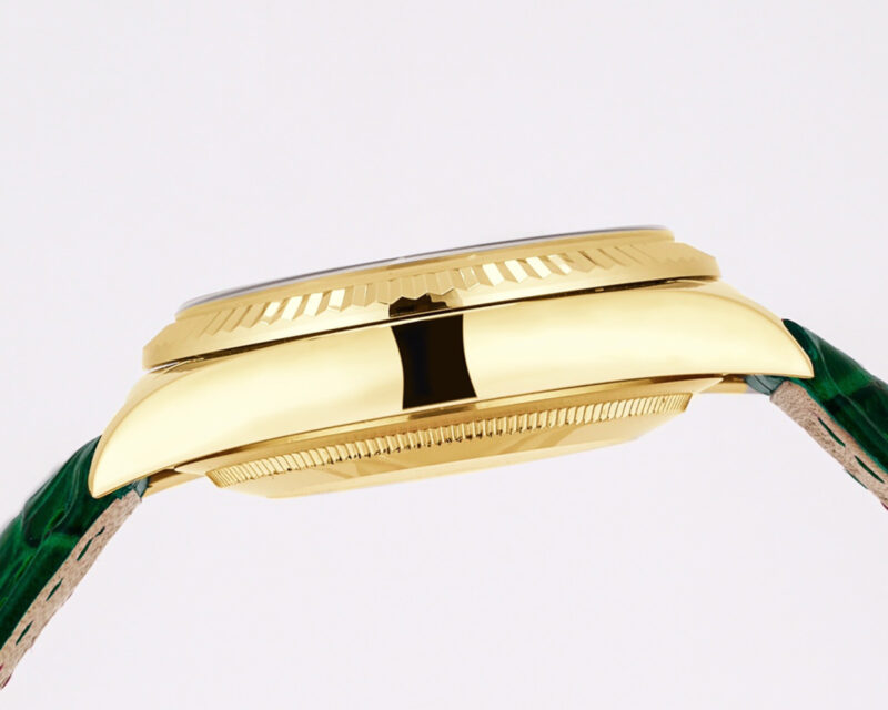 Day-Date 40 Green Dial in Yellow Gold on Leather Strap - Image 8