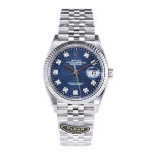 Datejust 36 126234 Blue Motif Dial with Diamond Marker in Steel in Jubilee Bracelet