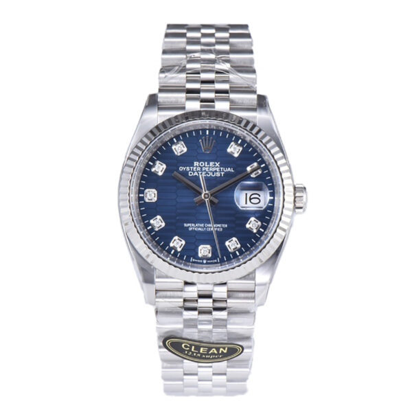 Datejust 36 126234 Blue Motif Dial with Diamond Marker in Steel in Jubilee Bracelet