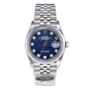Datejust 36 126234 Bright Blue Dial with Diamond Marker in Steel in Jubilee Bracelet