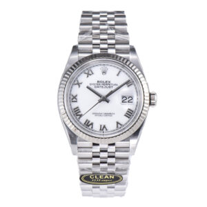 Datejust 36 126234 White Dial with Roman Marker in Steel in Jubilee Bracelet