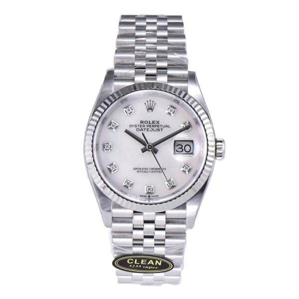 Datejust 36 126234 White MOP Dial with Diamond Marker in Steel in Jubilee Bracelet