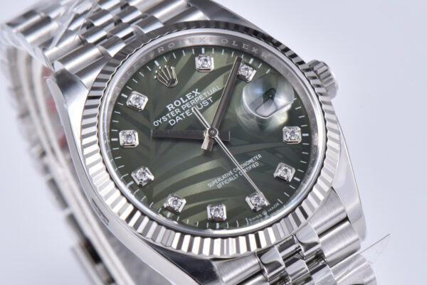 Datejust 36 126334 Olive Green Dial with Diamond Marker on Jubilee Bracelet - Image 3