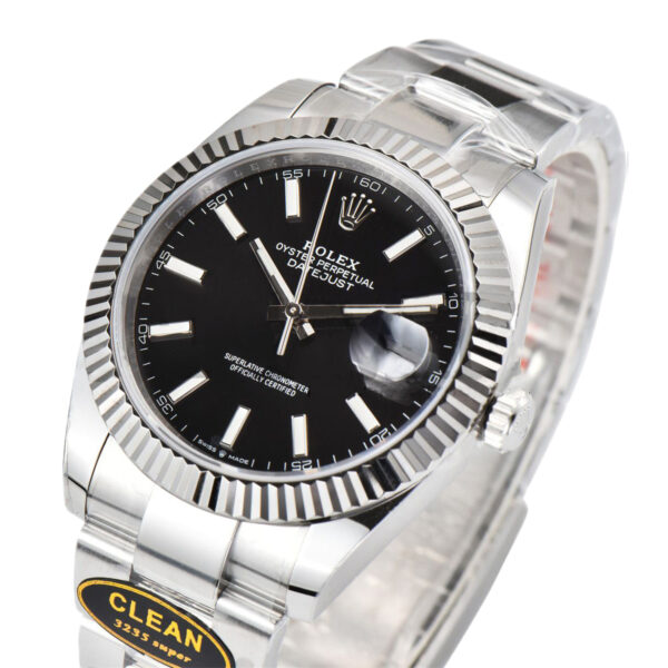 Datejust 41 126334 Bright Black Dial Stick Markers on Oyster Bracelet - Image 3