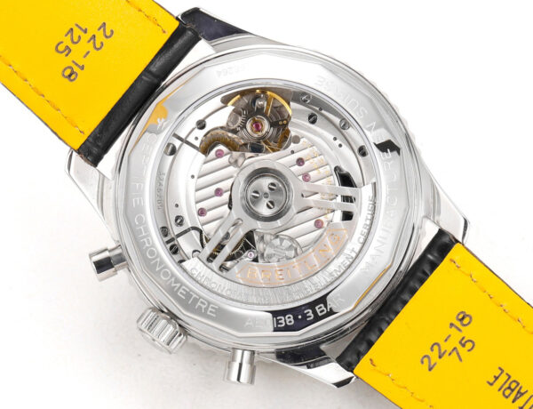 Navitimer B01 Chronograph 43 Silver Dial in Steel on Leather Strap Ref. AB0138241G1P1 - Image 8
